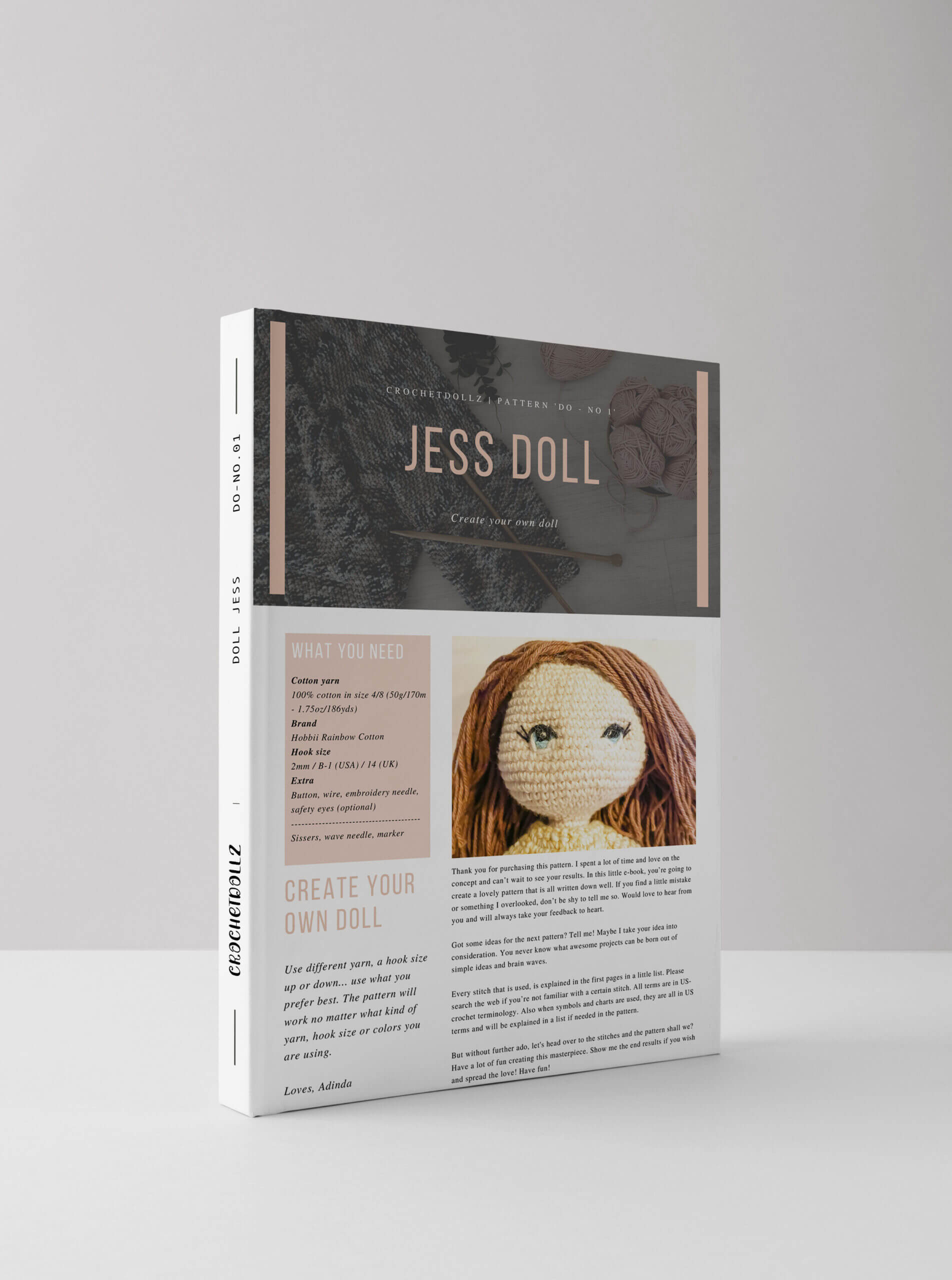 PDF doll Jess patroon